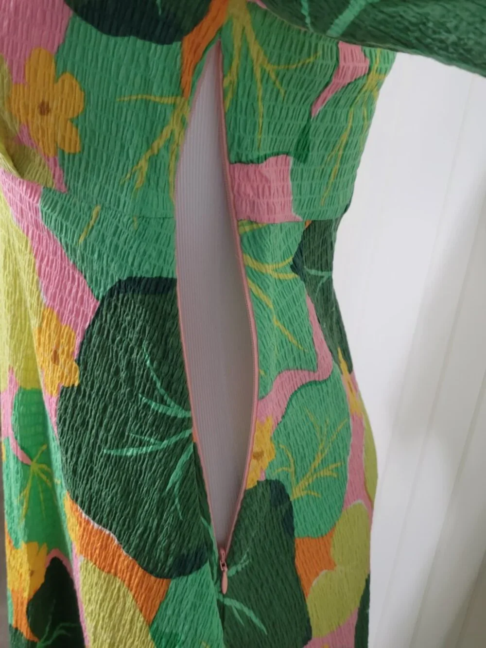 Kate Spade Cucumber Botanical Crepe 60s 70s Retro Hippie Fairycore Swing Dress
